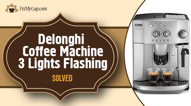 delonghi coffee machine 3 lights flashing
